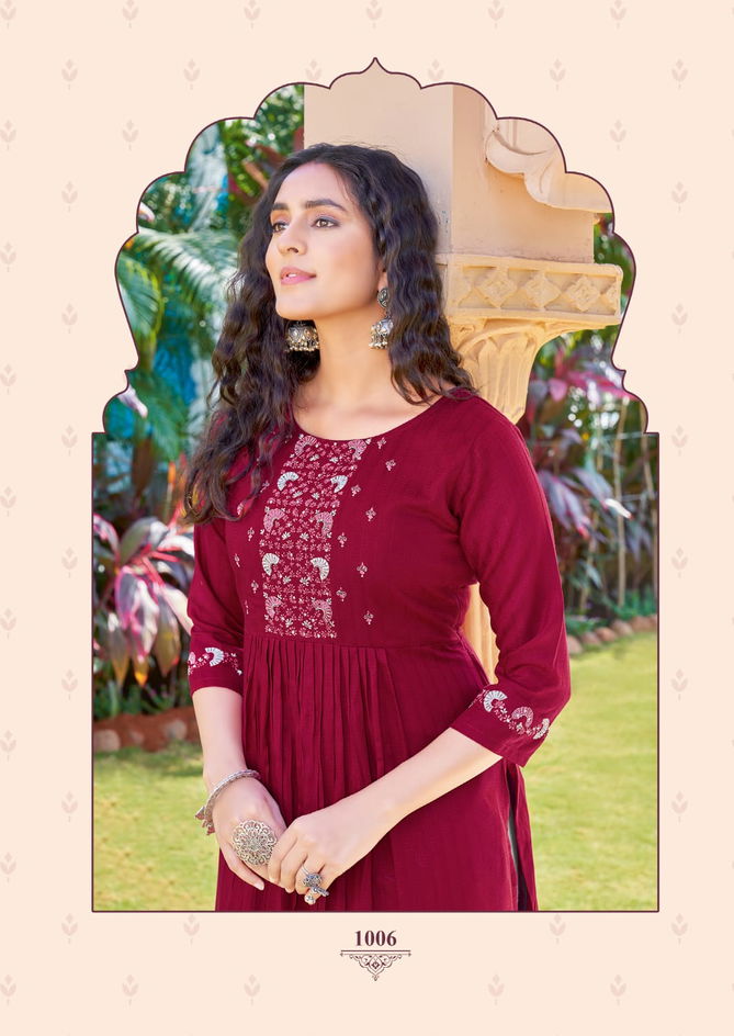 Vatika Karissa Fancy Nyra Cut Wholesale Party Wear Kurtis